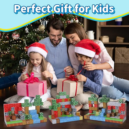 Magnetic Blocks 110PCS Toys for Boys & Girls Age 6 7 8 9 10(Village)