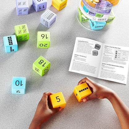 hand2mind Multiple Representation Dice, Large Foam Dice for Classroom, Subitizing Dice, Math Manipulatives Kindergarten, Educational Toys for Elementary Kids, Math Learning Tools (Set of 16)