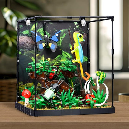 Flower Insects Collection Building Set for Kids, Animals Insect Creative Model Building Toys,with Chameleon,Ladybug,Butterfly,Birthday Gift for Adults and Boys 8 10 14+(1358PCS)