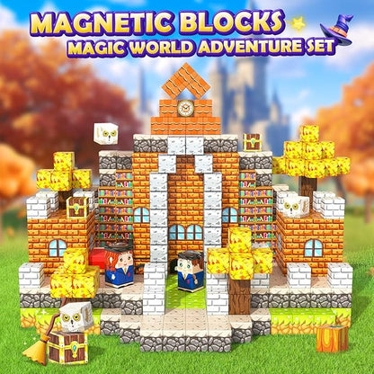 80PCS Magnetic Blocks - Build Mine Magnet World Magic World Adventure Set, 1’’ Magnet Cubes Kids Sensory Toys for Kids Age 3-5 5-7 8-12, Building Blocks Gift for 3 4 5 6 7 8 9 10 Year Old Boys & Girls