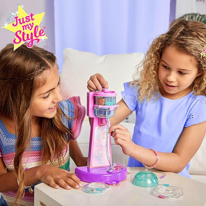 Just My Style Sparkle Pop Bracelet Maker, Make 10 Glitter Jelly Bracelets, Soft Glitter Filled Jelly Bangles, Bracelet Making Kit with Charms, Beads, Rhinestones, 90s Jewelry, Y2K Accessories