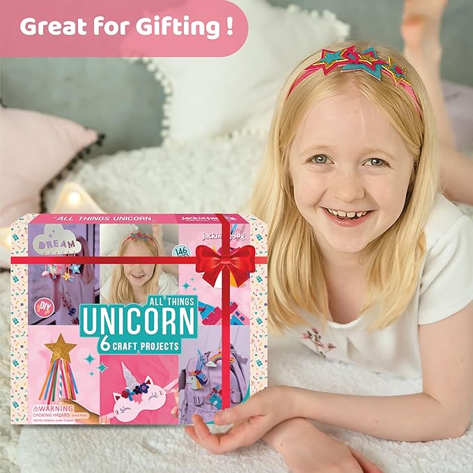 jackinthebox Unicorn Crafts for Kids Ages 5-8, 6-in-1 Unicorn Gifts for Kids, Unicorn Craft Kit, Unicorn Toys, Unicorn Arts and Crafts for kids Aged 5 6 7 8 Years
