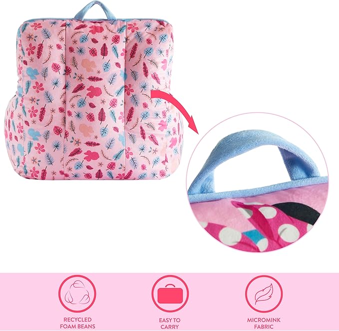 Idea Nuova Disney Minnie Mouse Smile Toddler Bean Bag Decorative Chair with Carry Handle, Large