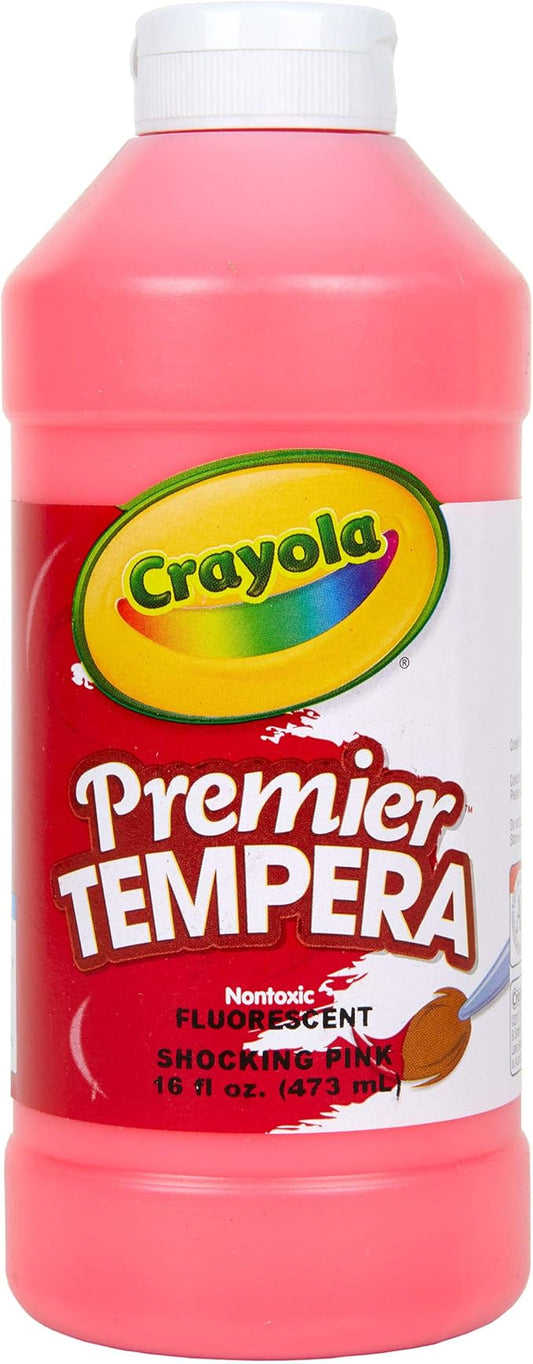 Crayola Neon Tempera Paint, Pink Kids Paint, 16 Ounce Squeeze Bottle