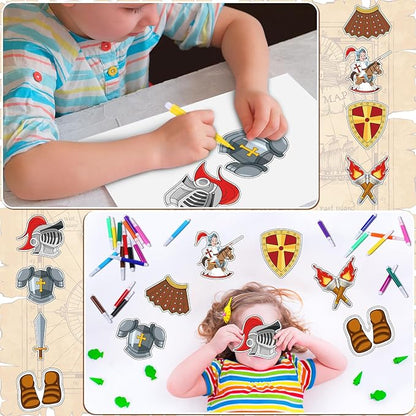 32 Sets Armor of God Magnets Crafts Color Your Own Armor of God Magnet for Kids DIY Religious Coloring Magnet Ornaments for VBS Sunday School Home Classroom Activities Art Party Favors