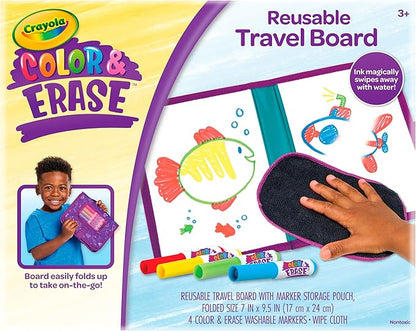 Crayola Color & Erase Drawing Board for Kids, Travel Coloring Kit, Drawing Toy, Toddler Coloring Set, Gift for Kids, 3+