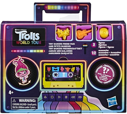 Hasbro Trolls DreamWorks Tiny Dancers Friend Pack with 2 Tiny Dancers Figures,2 Bracelets,and 10 Charms,Toy Inspired by The Movie World Tour