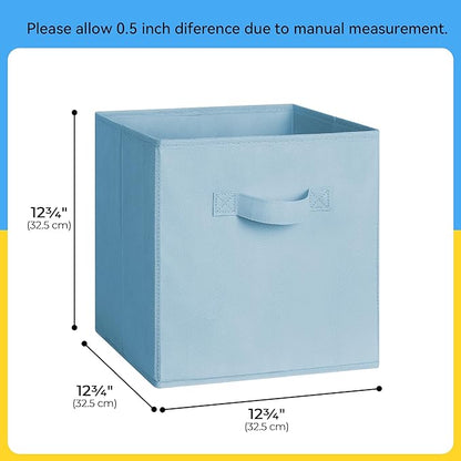 Cupic Cupid 13 Inch Storage Cube, Fabric Cube Storage Bin with Handles, Storage Cube Organizer for Clothes and Toys, Collapsible Cube Bins for Closet, Shelves, Nursery, 6-Pack, Pastel Colors