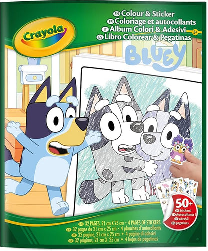 Crayola Bluey Color & Sticker Activity, Bluey Coloring Book, 32 Coloring Pages, Gift for Kids, Ages 3, 4, 5, 6