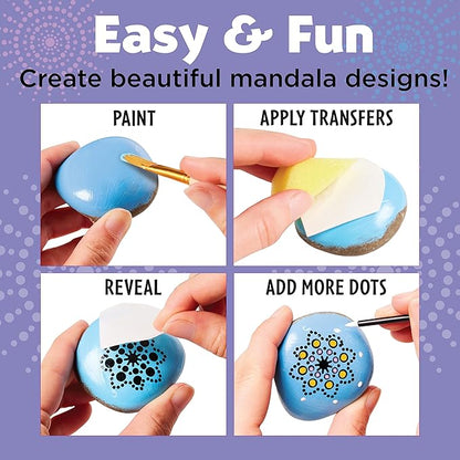 Creativity for Kids Hide and Seek Dot A Rock: Paint and Hide 10 Mandala Rocks - Rock Painting Kits for Ages 6-8, Kids Craft Kit