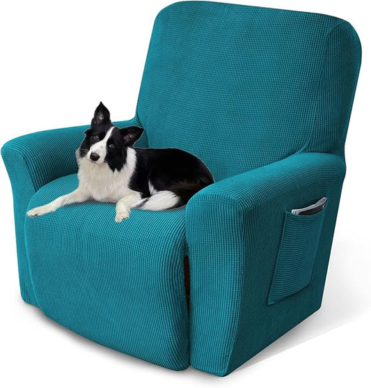 Recliner Chair Cover Lazy Boy Recliner Covers Recliner Covers for Recliner Chair 1 Piece Furniture Protector Prevent wear and pet Hair（Recliner,Peacock Blue）