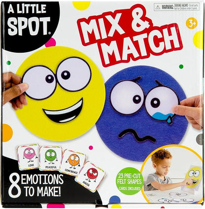 TOMY A Little Spot Mix and Match Kids' Craft Kit - Social Emotional Learning Activities - Sensory Play with Soft Felt Emotion Spots, Double-Sided Cards, and Easel - Based On The Books by Diane Alber