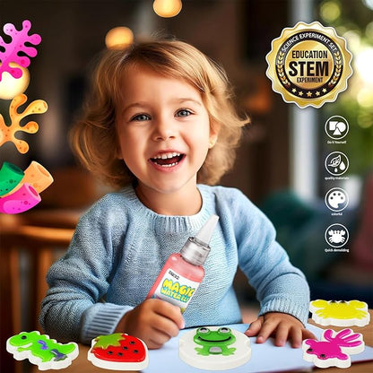 Magic Water Toy Elf Kit, Water Fairy Water Gel Kit with 12 Magic Gels, 12 Shape Molds, Fun Summer Toys Gifts Kids Birthday Party Favors, DIY STEM Aqua Kits Boys Girls Toys for Age 3+(12 Colors)