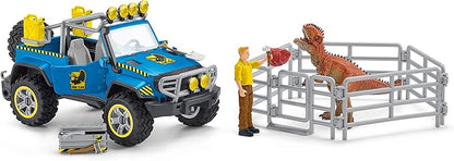 Schleich Dinosaur Toy Truck with Dino Outpost & Giganotosaurus 36- Piece Playset for Kids Ages 4+