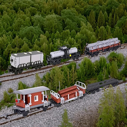 6IN1 City Freight Train Car Building Set, DIY Toys for Teens and Adults, Compatible with Lego 630 Building Accessory (Tanker Cart)