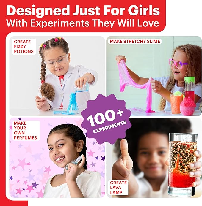 Doctor Jupiter Girls First Science Experiment Kit for Kids Ages 4-5-6-7-8| Christmas, Birthday Gift Ideas for 4-8 Year Old Girls| STEM Learning & Educational Toys