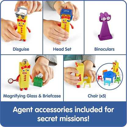 hand2mind Numberblocks Step Squad Mission Headquarters, Play Figure Playsets, Toddler Play House Toys, Action Figure Playset, Number Toys, Toy Figures, Math Toys for Kids 3-5, Birthday Gifts for Kids