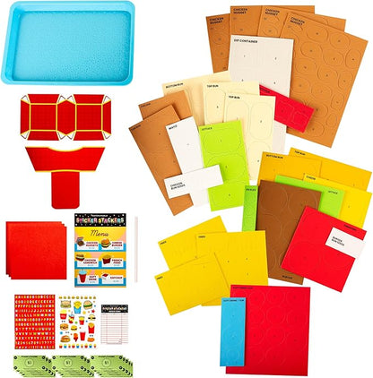 Fashion Angels Fast Food Sticker Stackers, Foam Sticker Stacking Set with 3D Modeling, Includes Play & Pretend Food Stackable Stickers, Craft Activity Kit for Kids