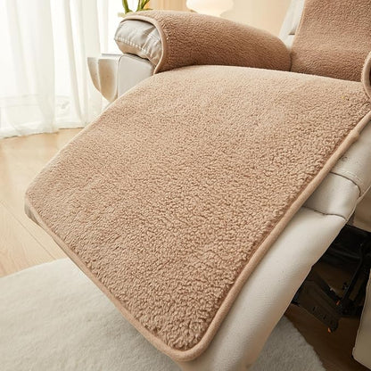 vctops Sherpa Fleece Recliner Chair Cover Super Soft Warm Plush Sofa Slipcover Furniture Protector Non Slip Washable Reclining Chair Cover for Kids, Pets (Camel,22"x82")
