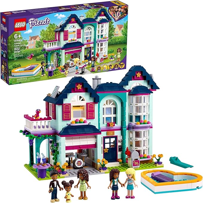 LEGO Friends Andrea's Family House 41449 Building Kit; Mini-Doll Playset is Great Gift for Creative 6-Year-Old Kids, New 2021 (802 Pieces)