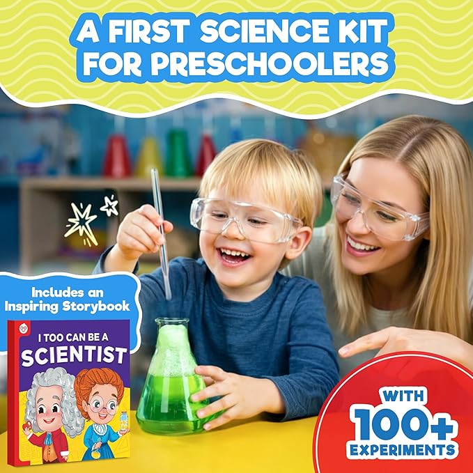 Doctor Jupiter Preschool Science Kit for Kids Ages 3-5 | Toddler Learning Activities, Birthday Gift Ideas for 3-4-5 Year Old Boys & Girls | Learning & Educational Toy STEM Kit with 100+ Experiments