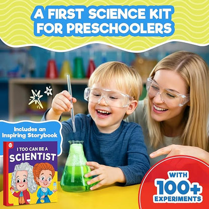 Doctor Jupiter Preschool Science Kit for Kids Ages 3-5 | Toddler Learning Activities, Birthday Gift Ideas for 3-4-5 Year Old Boys & Girls | Learning & Educational Toy STEM Kit with 100+ Experiments