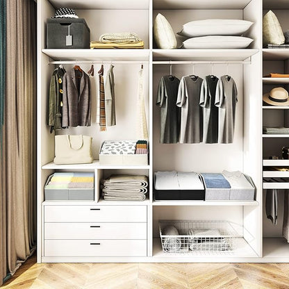 Homsorout Closet Organizers Bins 6 Packs - Large Closet Shelf Organizer with Handles, Fabric Trapezoid Storage Bins, Collapsible Storage Cubes for Clothes, Towels, Light Gray