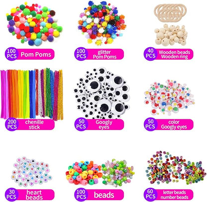 Itopstar 3000 Kids Arts and Crafts Supplies for Kids Ultimate Crafting Supply Set in Portable 3 Layered Plastic Art Box All in One for Craft Arts and Crafts for Kids Ages 8-12