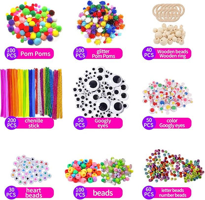 Itopstar 3000 Kids Arts and Crafts Supplies for Kids Girls Crafting Supply in 3 Layered Plastic Art Box All in One Kids Ages 4 5 6 7 8 9 10 11 & 12 Year Old Girls & Boys Crafting Supply Set