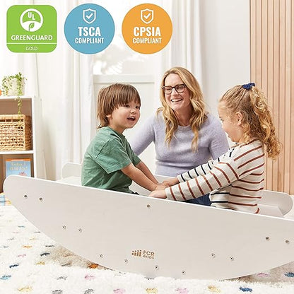 ECR4Kids Rocking Boat and Steps, Play Center, White Wash