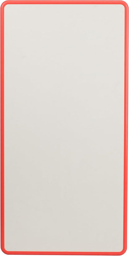 Flash Furniture Wren 23.625''W x 47.25''L Rectangular Red Plastic Height Adjustable Activity Table with Grey Top