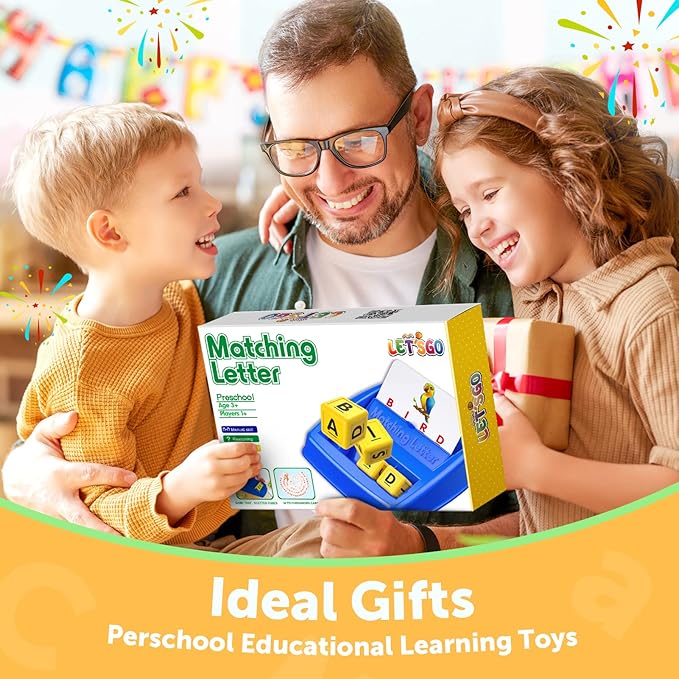 SAITCPRY Toys for Ages 2-4 4-6,Educational Toys for 3 4 5 Year Old for Toddlers 2-4 Year Matching Letter Games for 3-5 Montessori Toys for Kids Birthday Halloween Christmas Stocking Stuffer Gifts