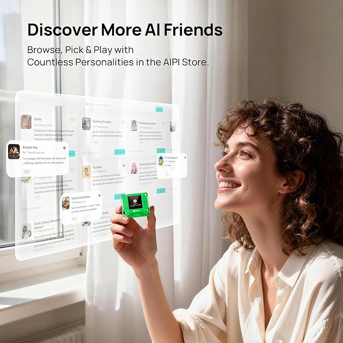 AIPI-Lite AI Robot, Smart Customizable Character with Voice Cloning, GPT Model Access, Memory Storage, and Real-Time Interactive Reactions