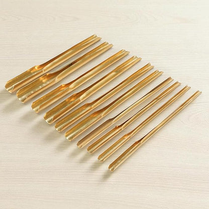 4.33''-4.48'' 10Pcs Pottery Hole Punch Tool - Clay Hole Cutters for Pottery – 5 Size Brass Round Double Head Cutter Kit – Ceramic Punching, Slotting Tools Set for Sculpting, Carving, Molding, Modeling