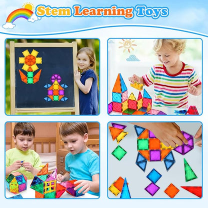 Magnetic Tiles Toys for 3 4 5 6 7 8 Year Old Boy Girls Kids Beginner Set,Magnetic Building Blocks Learning Toys for Toddlers Age 2-4 3-5 4-5 5-6 6-8 Birthday Christmas Ideas (20PCS Colourful)