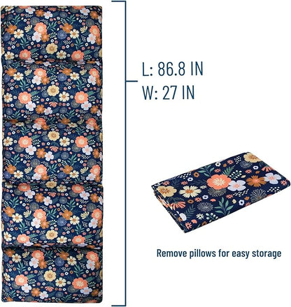 Wildkin Kids Microfiber Floor Lounger – Travel-Friendly, Sleepovers, Pillow Not Included - Wildflower Bloom