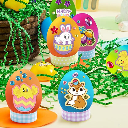 Klever Kits 20Pcs DIY Easter Egg Decorating Kit, Dye Kit with Gradient Color Tablets, Stands, Stickers for Party Favor, Creativity Activity, Hunt, Gift