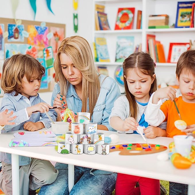 JUNEBRUSHS 56 Pack Slap Bracelets White Blank DIY Slap Bands for Kids Soft Wristband Party Favors Snap Bracelets Bulk for Boys Girls School Craft Projects Birthday Gifts Toys Party Bag Fillers