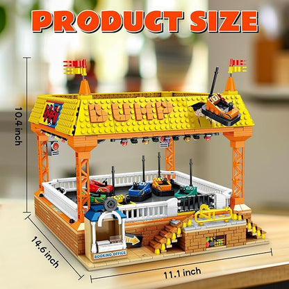 Bumper Cars Building Set, Amusement Park Bumper Friends Cars, Large STEM Educational Model Kit for Kids and Adults, Perfect Birthday, 1840 Piece