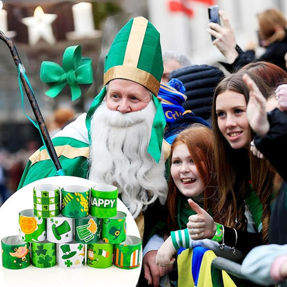 St Patricks Day Slap Bracelets Bulk Saint Patrick's Day bracelets for Kids Shamrock Snap Bracelets St Pattys Day Party Favor Supplies Holiday Gifts Classroom Prizes Goodie Bag Stuffers