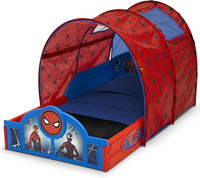 Delta Children Marvel Spider Man Sleep and Play Toddler Bed with Tent