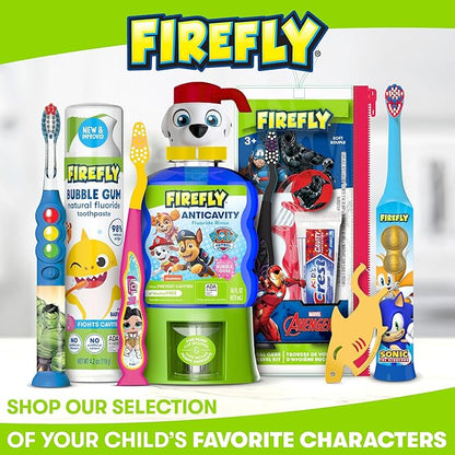 Firefly Ready Go Brush, Peppa Pig, Light Up Timer Toothbrush, Premium Soft Bristles, 1 Minute Timer, Less Mess Suction Cup, Battery Included, Easy Storage, for Ages 3+, 1 Count