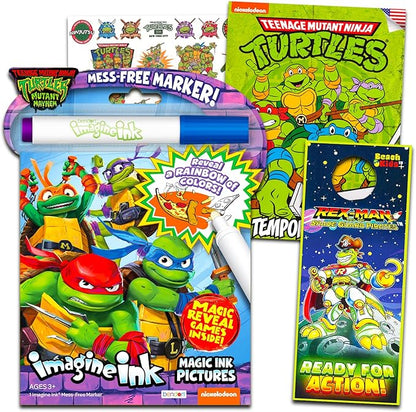 TMNT Imagine Ink Activity and Coloring Book Bundle for Kids with 25 Ninja Turtle Tattoos and Party Favors