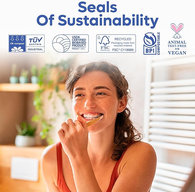 Bamboo Charcoal Toothbrushes (4 Pack) with Travel Case & Stand - Extra Soft Bristles for Adults & Kids Teeth | Zero Waste Travel Toothbrush Kit | Natural Eco-Friendly Wooden Brush Holder Cover