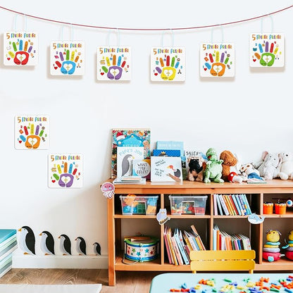 30 Sets Bible Crafts for Kids 5 Finger Prayer Handprint Craft DIY Christian Sunday School Arts Make Your Own Finger Prayer Gift for Religious Party Supplies Fun Home Activities