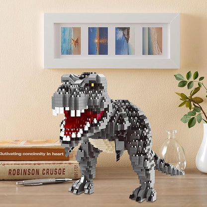 Dinosaur Tyrannosaurus Rex Model Decor Micro Mini Blocks Velociraptor Building Blocks Toy Birthday for Age 6+ Children Adults Teens 1530 Pieces
