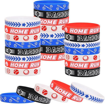 Fancy Land 35 Silicone Baseball Motivational Bracelets for Kids baseball Gift Party Supply