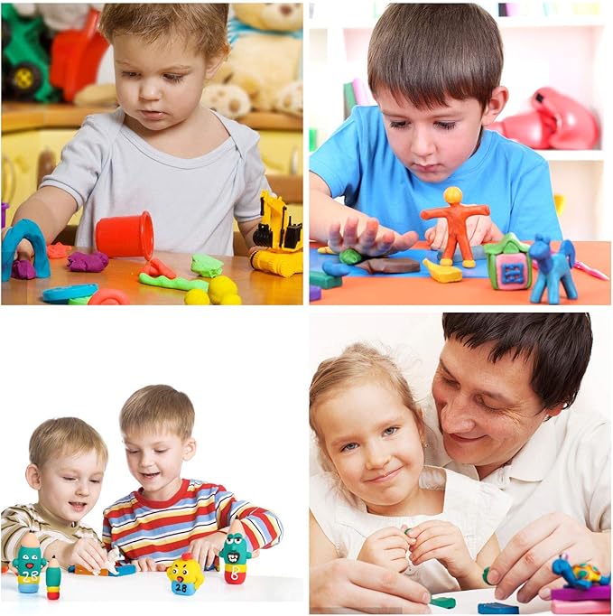 Modeling Clay Kit,DIY Creative Air Dry Clay for Kids,36Colors Ultra Light Magic Clays,with Tools,Fruit Models,Animal Accessories for Art Crafts,Non-Toxic,Non-Stick,Ideal Clay Kits Gift for Girls Boys