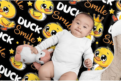 Smile Ducks Blanket Adult duck Blanket Kids Funny Blanket Suitable for Living room Bedroom bed sofa Crib Couch Chair outdoor All Season Items That Yellow Duck Lovers Will Love 50"x40"for Kid