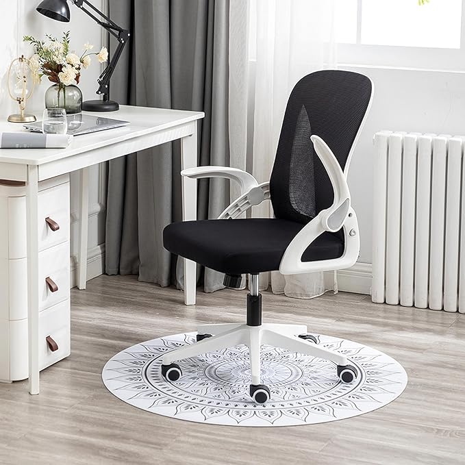 Tervo Model S | Folding Office Chair for Small Spaces | Gaming Chair for Adults & Kids | Ergonomic Mesh Computer Chair for Bedroom | Desk Chair for Home Work | (White & Black)